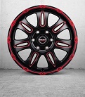 Borbet CW8 red rim window polished matt