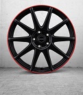 Borbet GTX black matt rim red