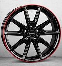 Borbet LX18 black glossy rim red